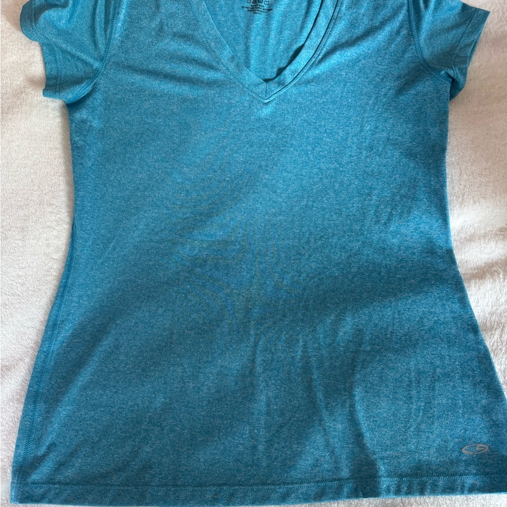 Champion Women's Teal V-Neck Tee